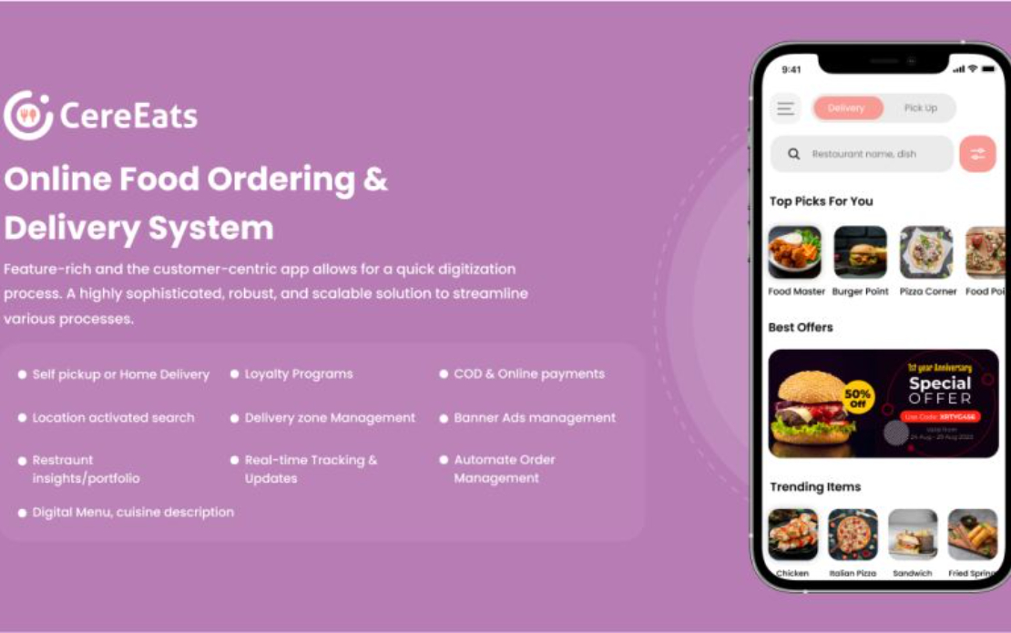 CereEats - Food Delivery App Solution 