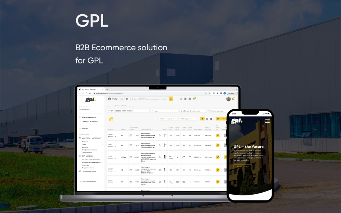 B2B Ecommerce solution for GPL 