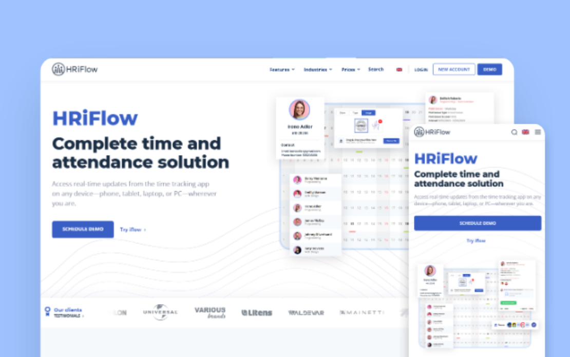 HRiFlow App - clocking and time tracking SAAS