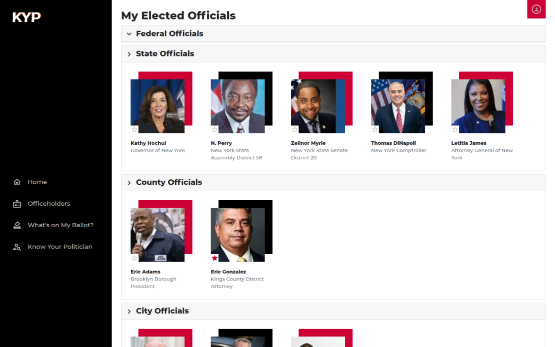 KNOW YOUR POLITICIAN WEB APP