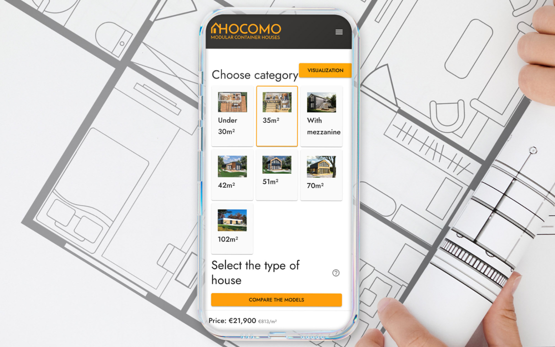 Hocomo | Website with a visual house configurator & admin
