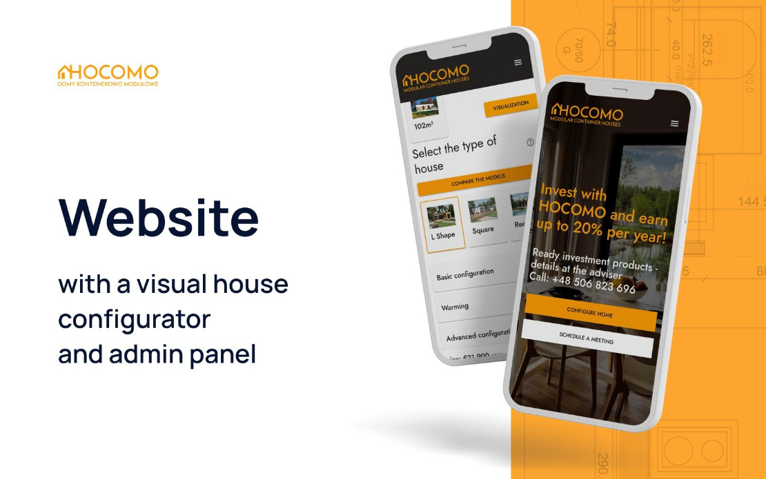 Hocomo | Website with a visual house configurator & admin