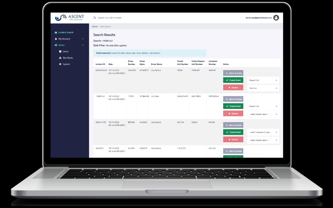 Dispatching Dashboard & Event Search 