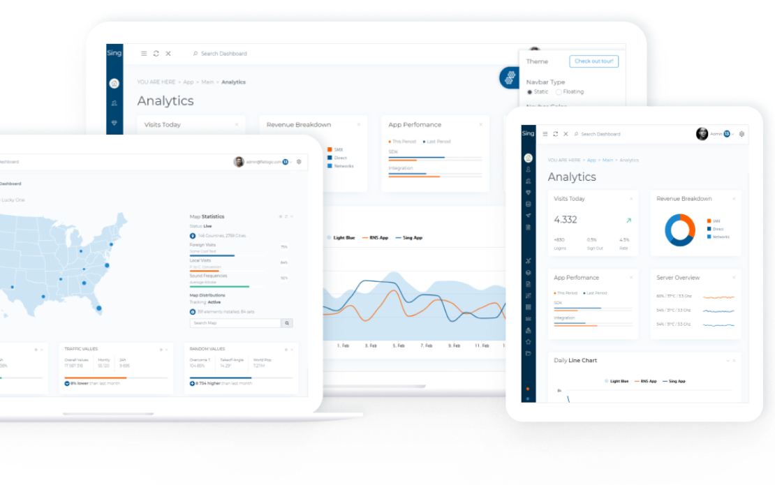 React admin dashboard for web development automation