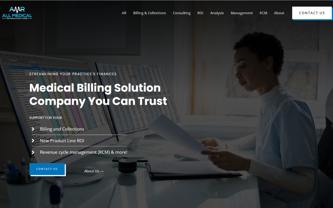 Web design and development for a medical billing company