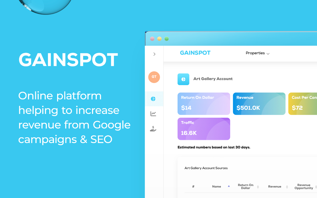 Gainspot | MVP for SEM, SEO & AI-driven search campaigns optimisation