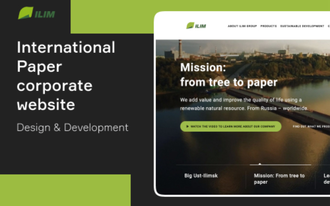 Website for the International Paper (Ilim Group)