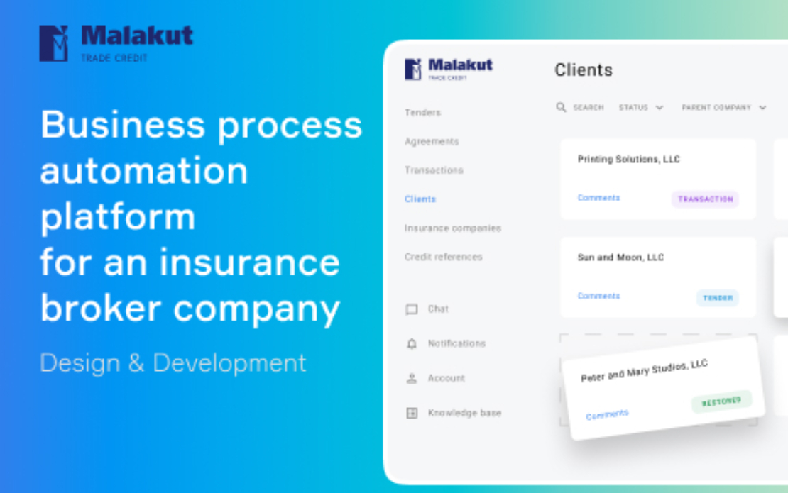 Business process automation system for an insurance broker company