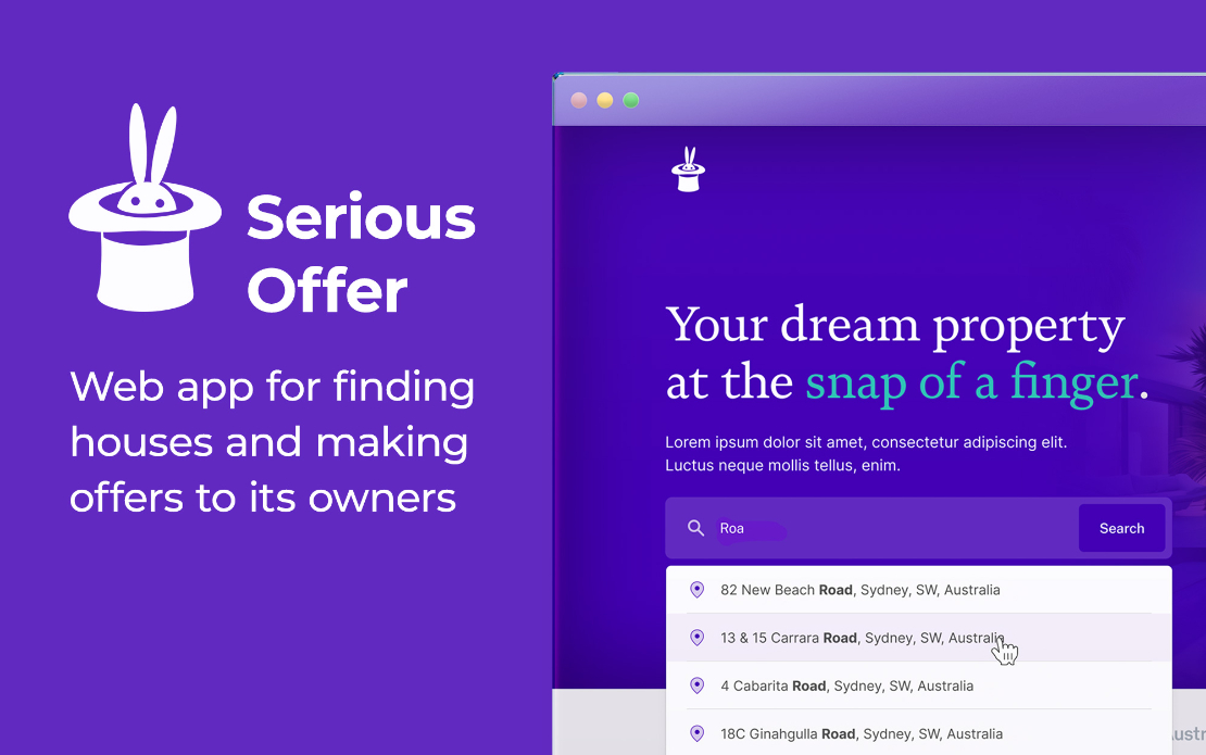 Serious Offer | Web app for finding houses and making offers to its owners
