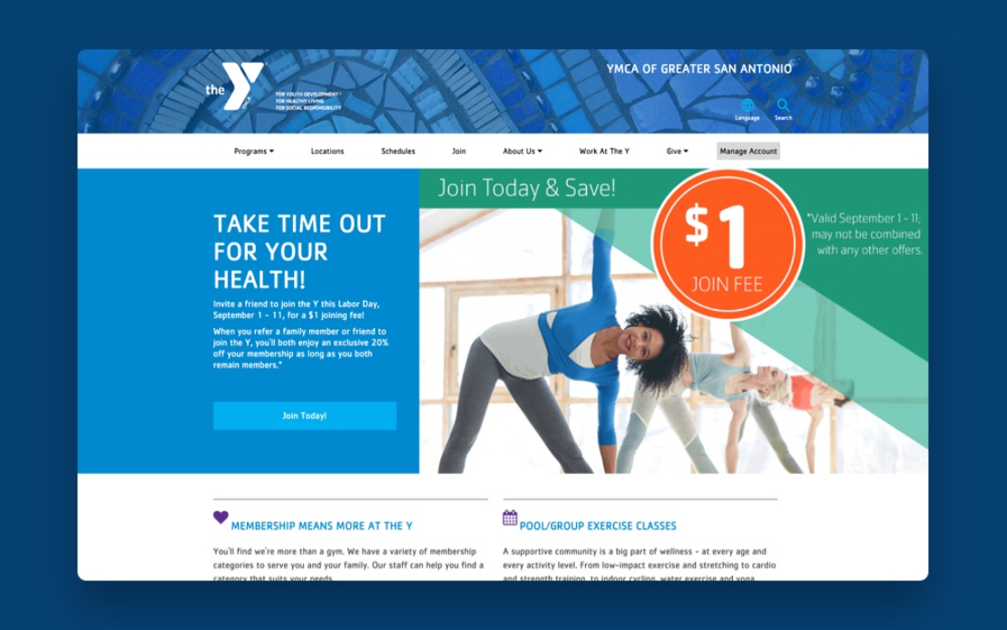 Web Development for YMCA of Greater San Antonio