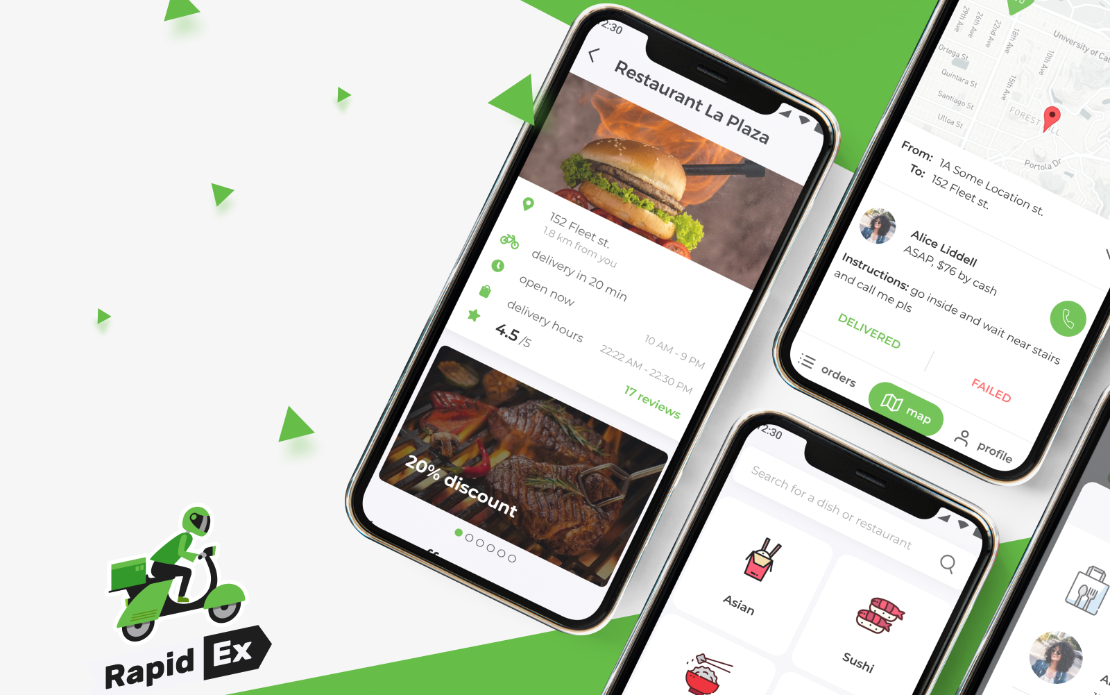 RapidEx - Mobile Application for P2P food delivery service