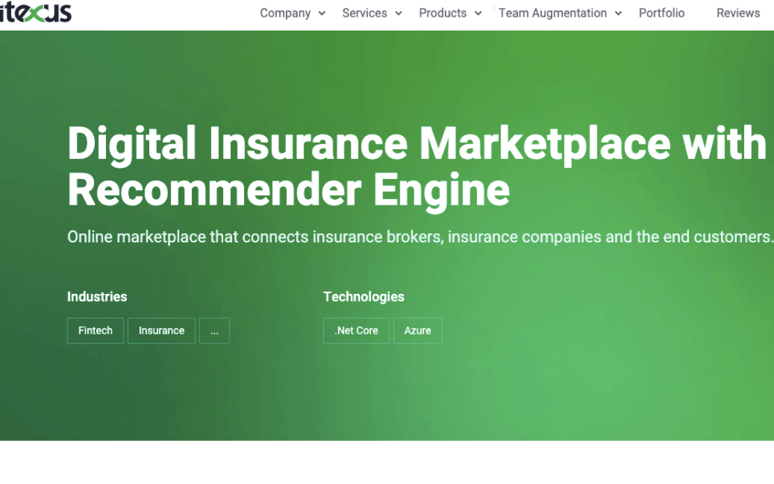 Digital Insurance Marketplace with Recommender Engine
