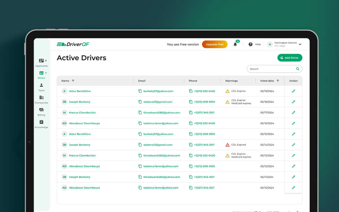 DriverQF: HRM platform for logistics service providers