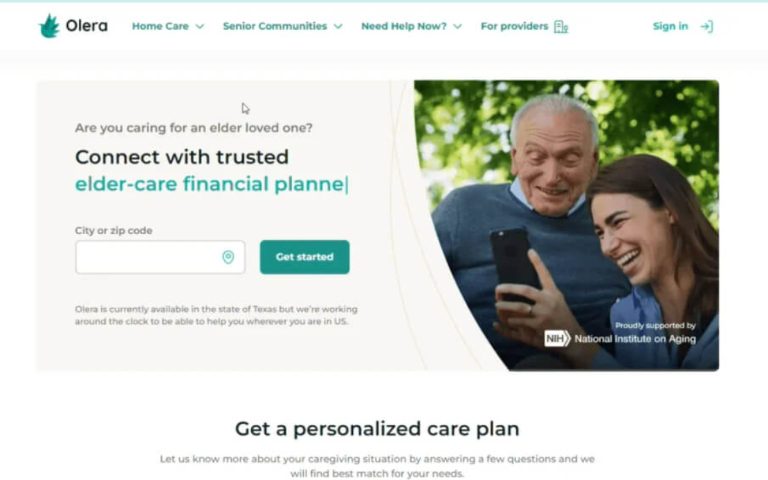 Olera - Design & development of a platform for the elder care startup