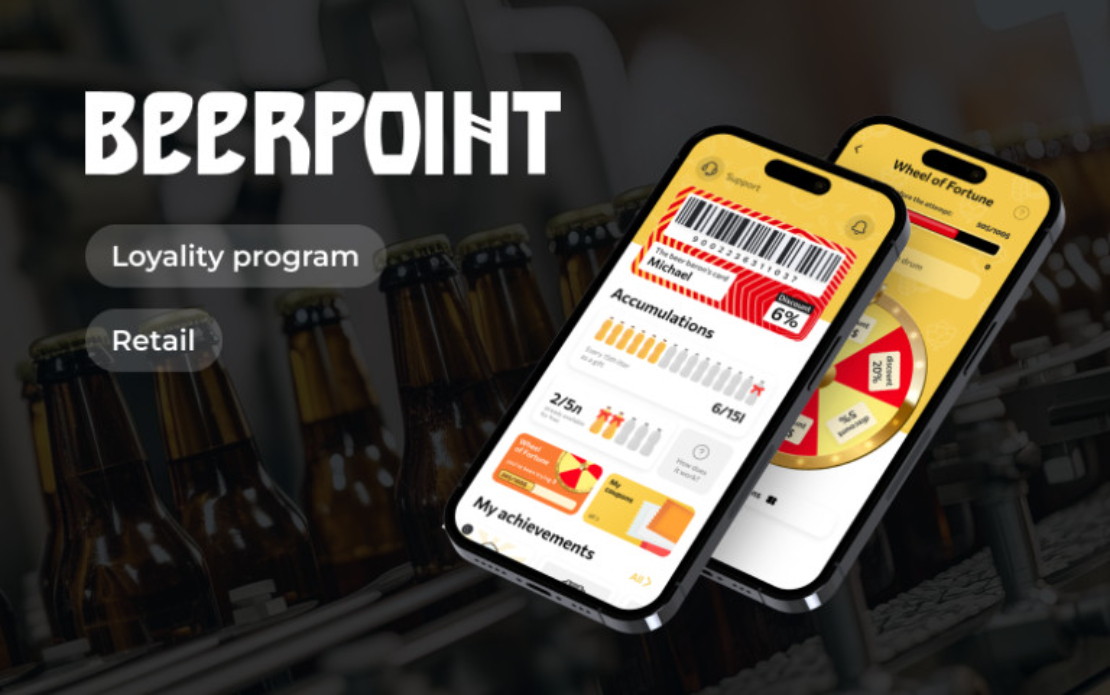 Mobile application for regular customers of a large chain of beer on tap shops