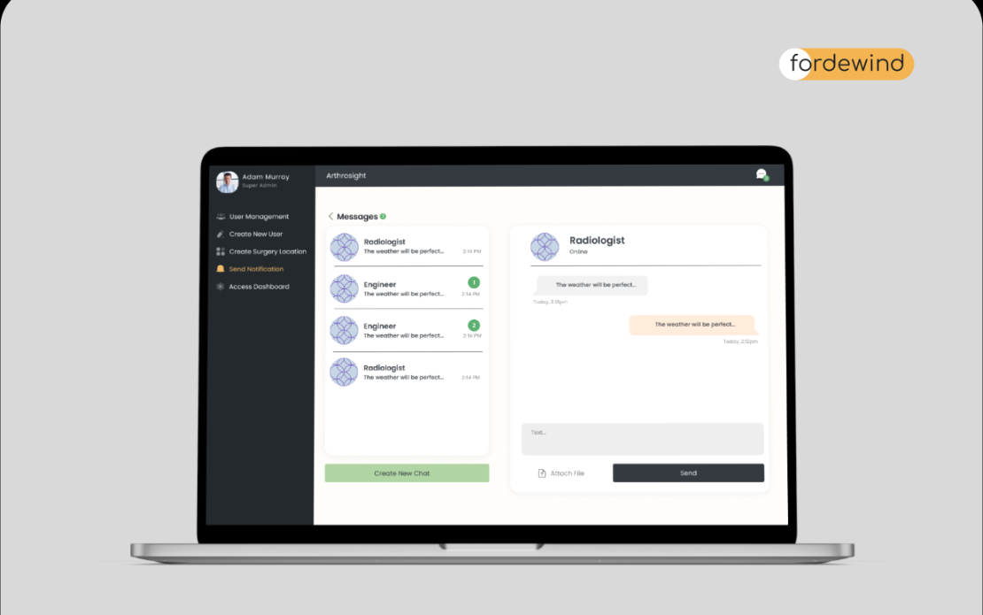 The CRM web application
