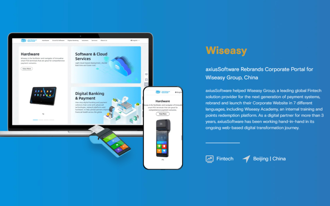Multilingual Portal developed for leading Fintech company - Wiseasy Group