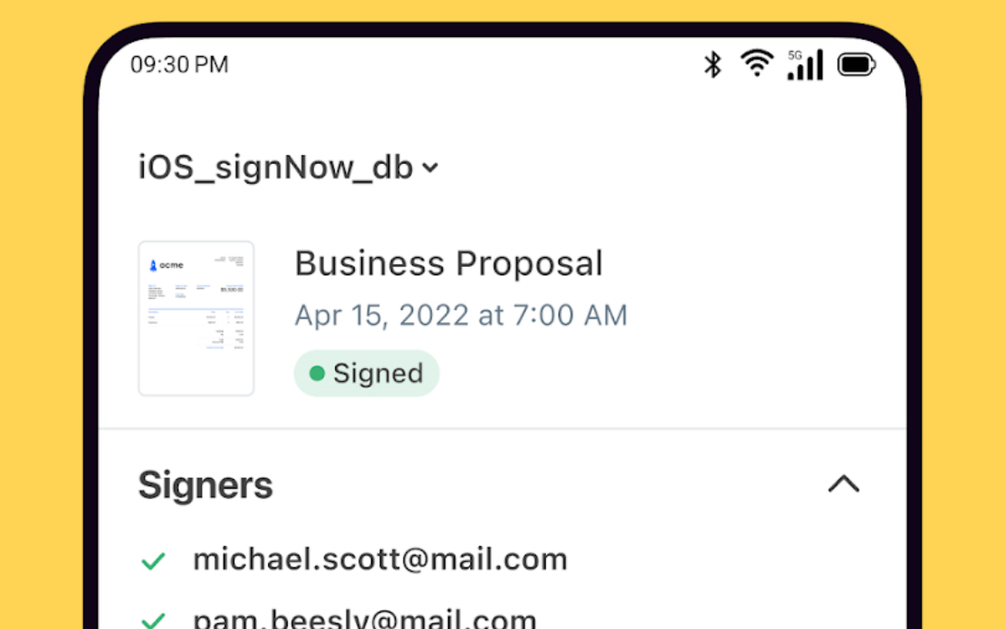 signNow — application for working with PDF documents