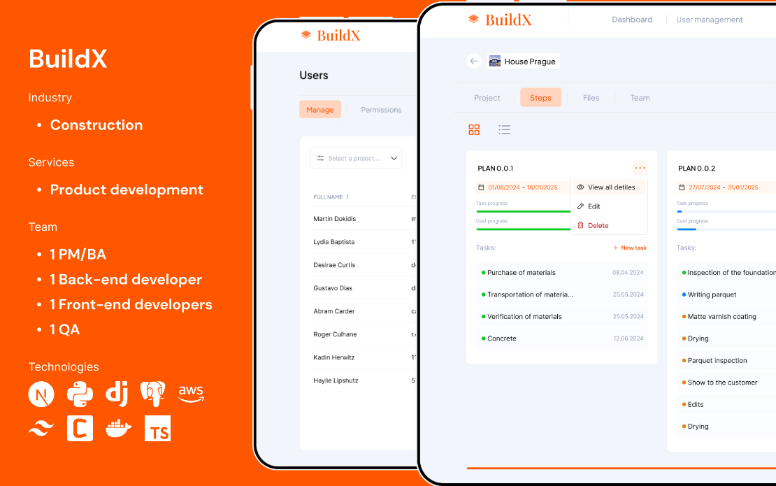 BuildX - Construction companies' management tool