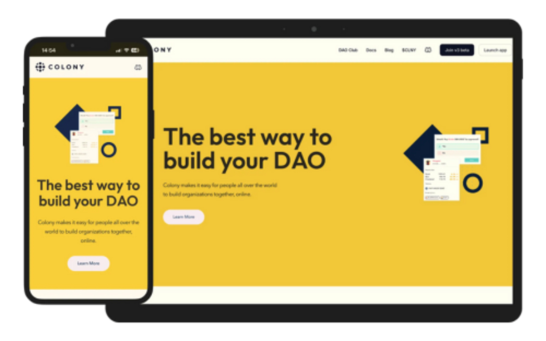 Colony - UX and UI Overhaul of Blockchain’s App with React.js