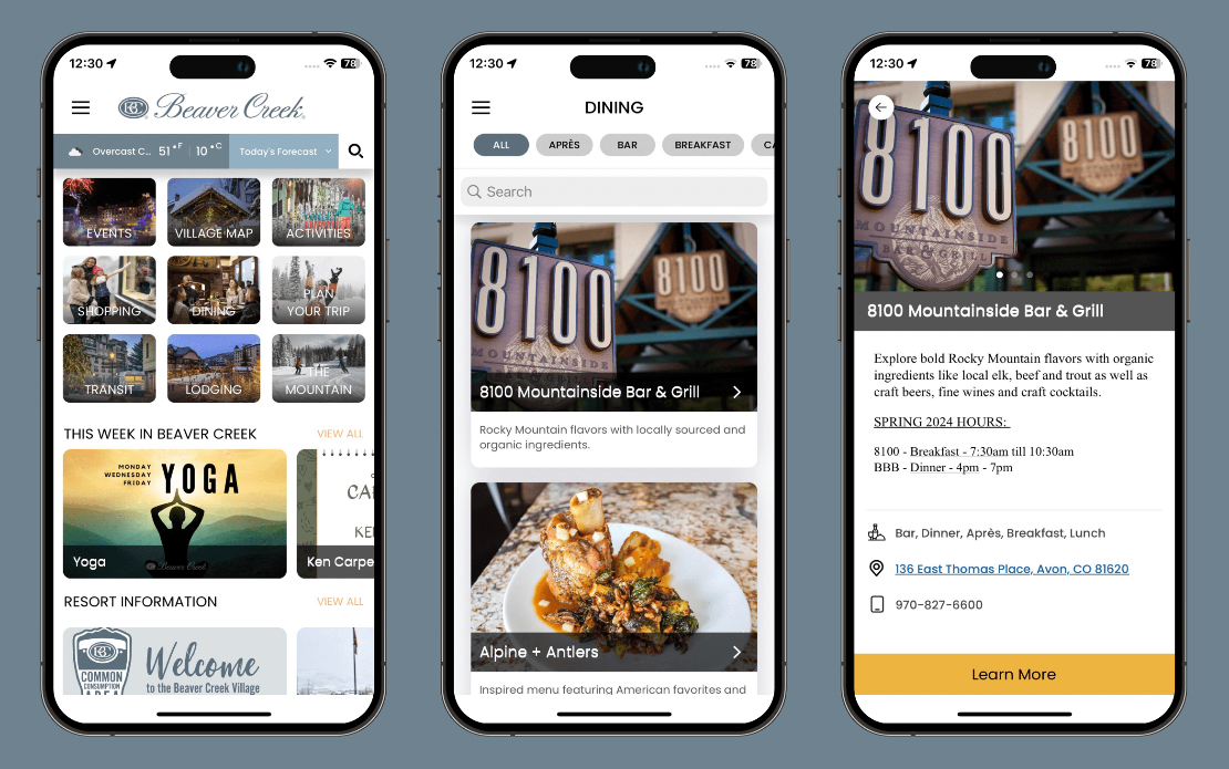 Beaver Creek Village Guide Mobile Application