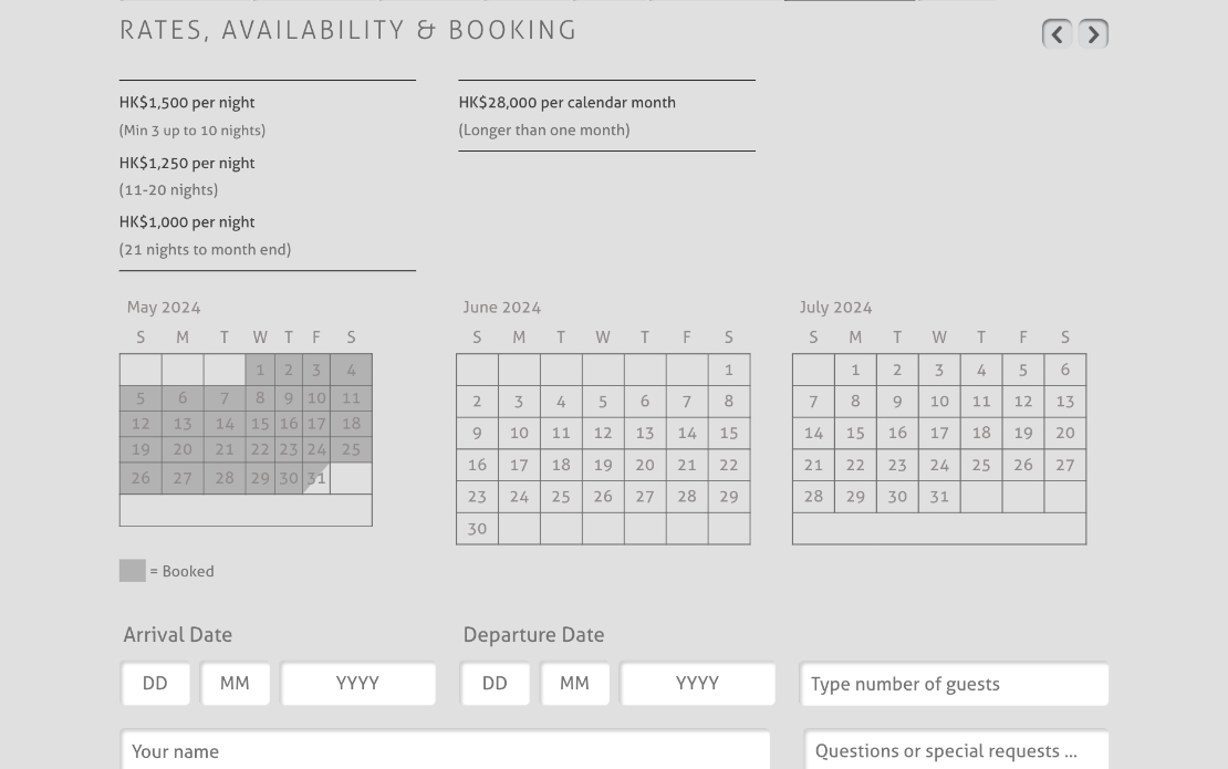 Short Stay Website