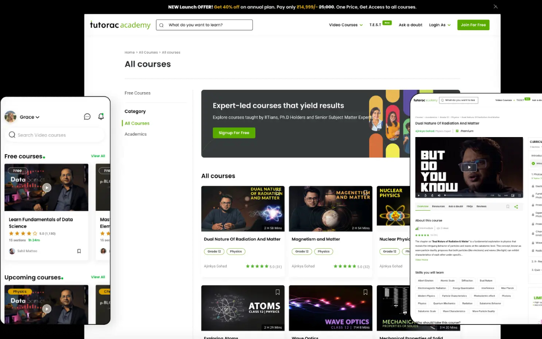 Tutorac Academy: Online Learning Platform
