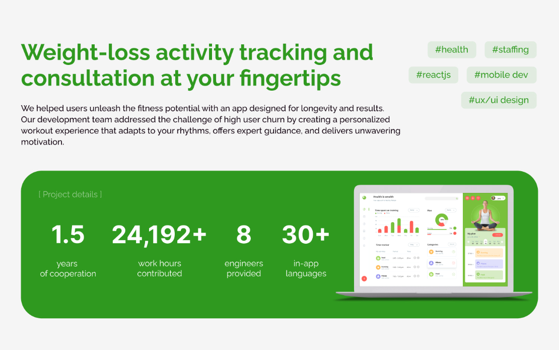 Weight loss mobile app