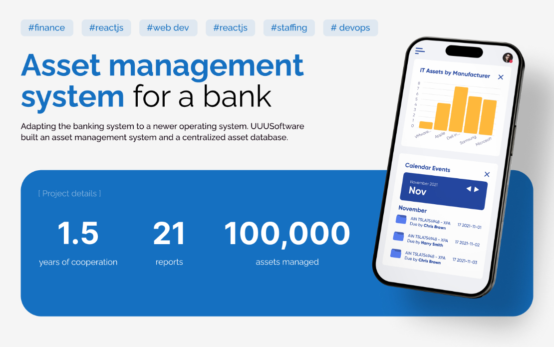 Asset management system for a bank