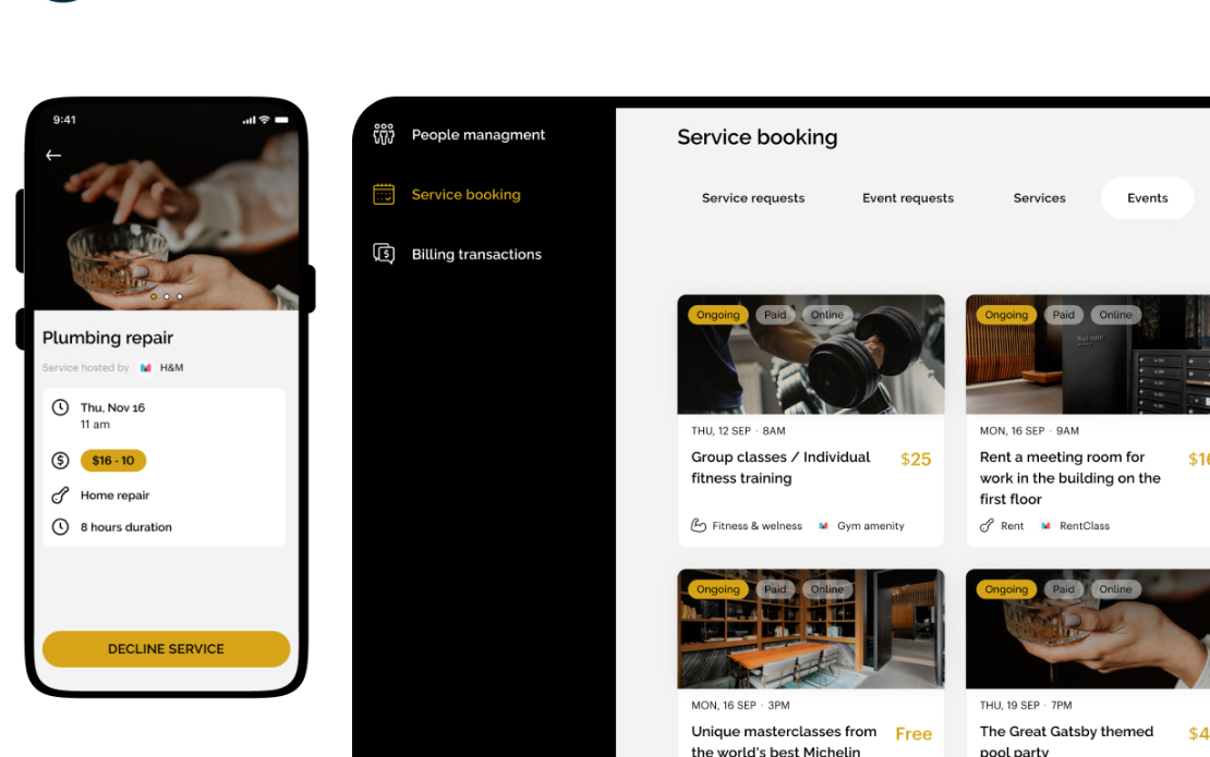Сross-platform mobile app & web platform for Amenity management company