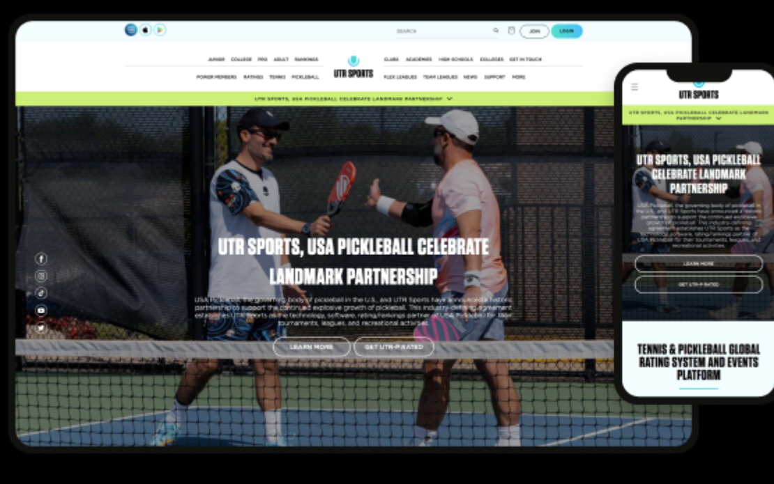 UTR Sports - Web Platfotm & Mobile App Development