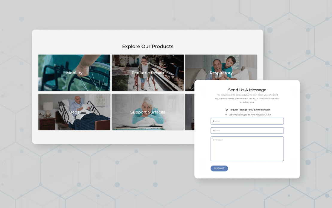 B2B web portal for a manufacturer of medical rehabilitation equipment