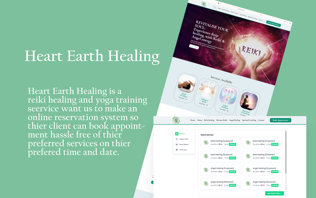 Heart Earth Healing Website + Booking Portal