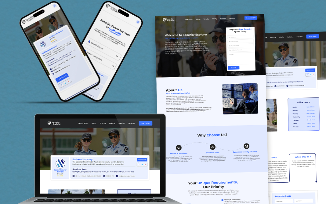 Custom Website Design and Development of Security Explorer