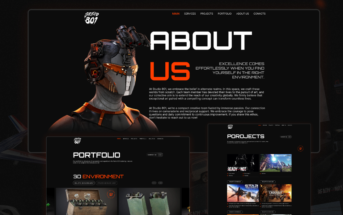  Website design for an outstaff game development