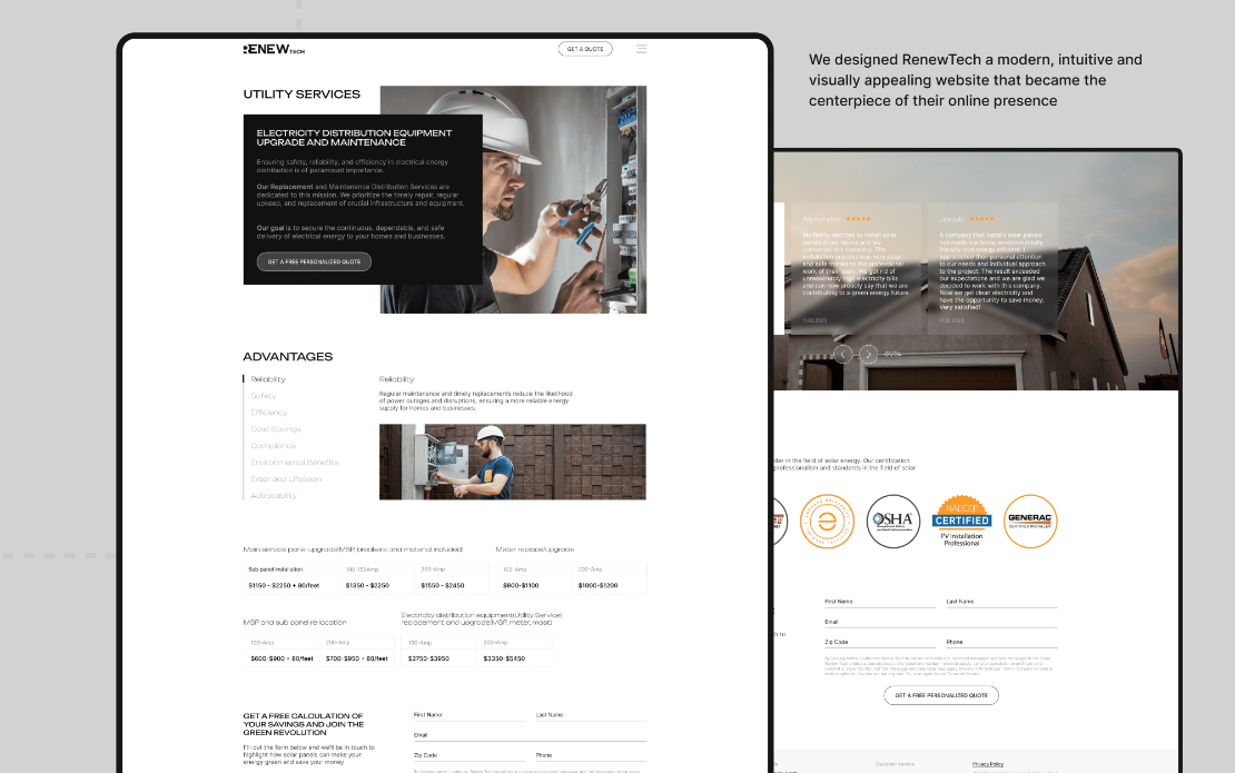Corporate Catalog Website (WordPress) Solar Energy