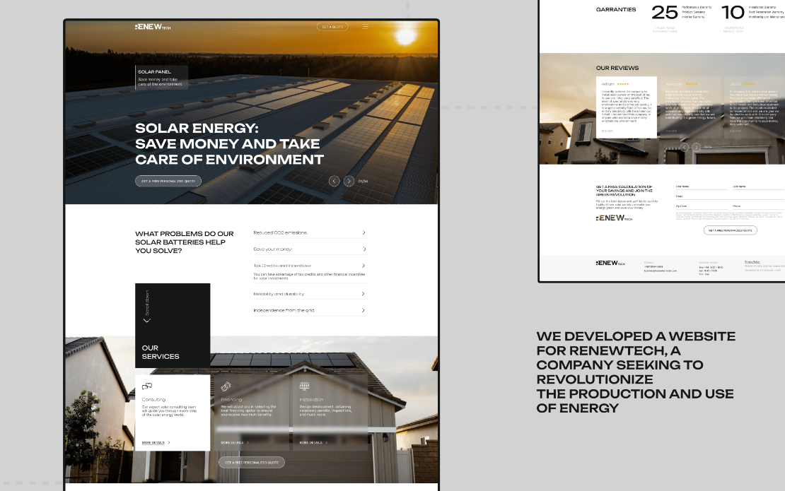 Corporate Catalog Website (WordPress) Solar Energy