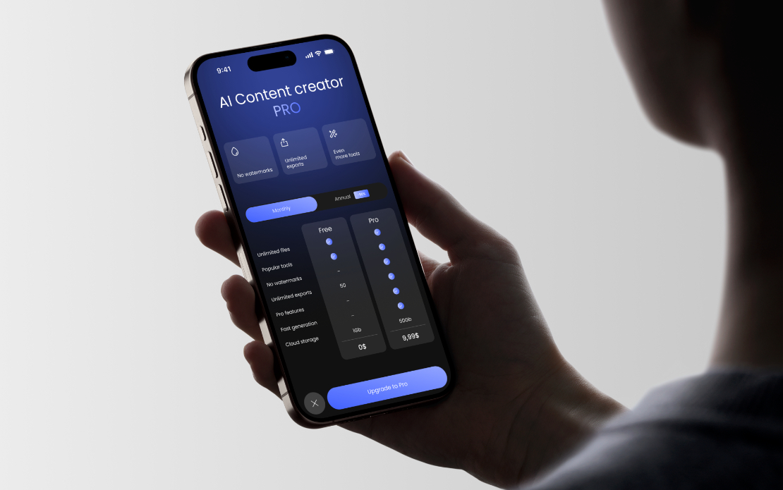 Mobile Design for AI Content Creator PRO