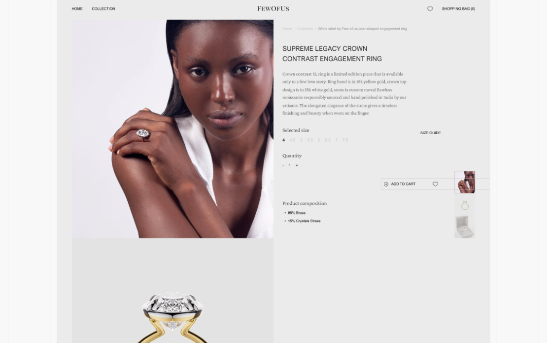 Few of Us - Shopify E-commerce website