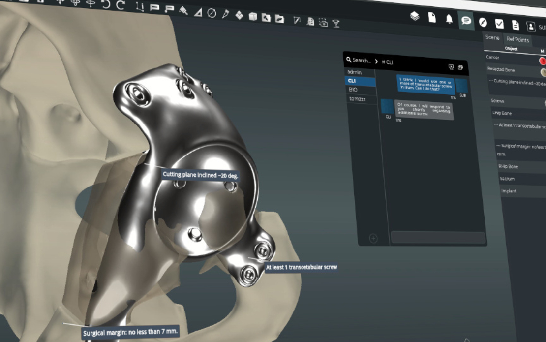 Innovative 3D Visual SaaS platform for medical implant design