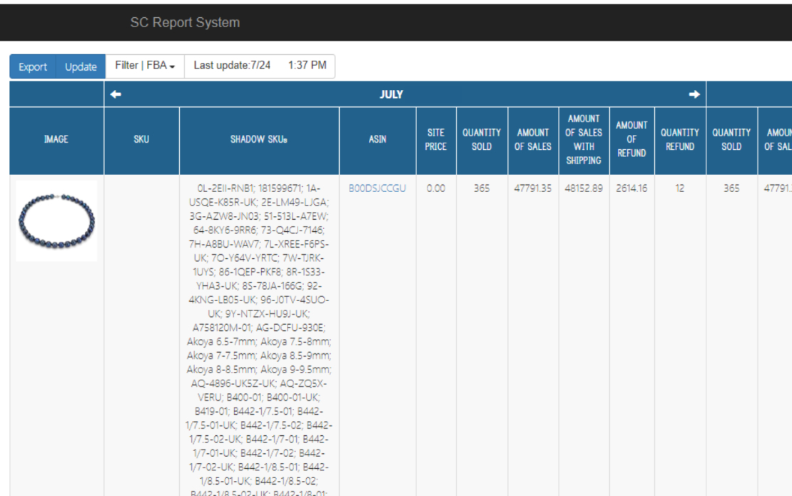 Seller Cloud Report System