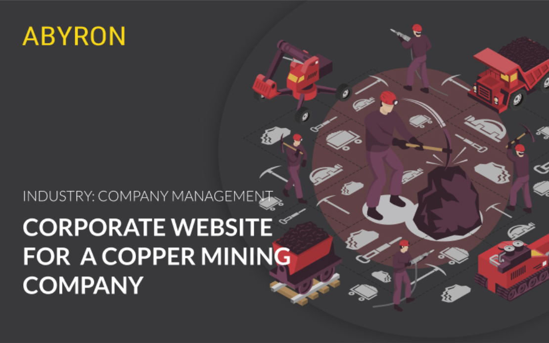 Corporate website for a copper mining company