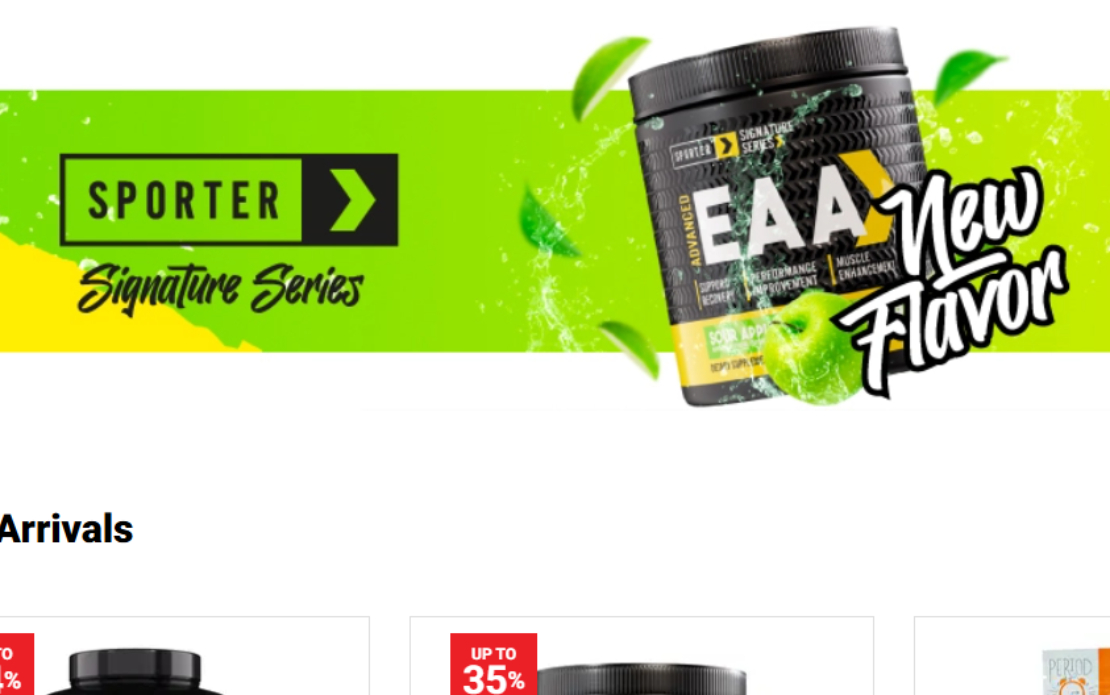 Sporter a Best Vitamins, Supplements Store - A High-Performance Magento Website