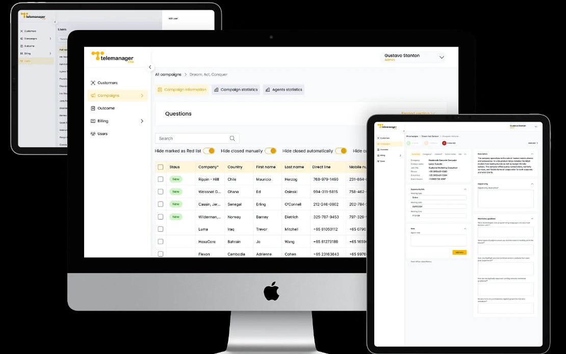 Custom CRM System for Telemarketing