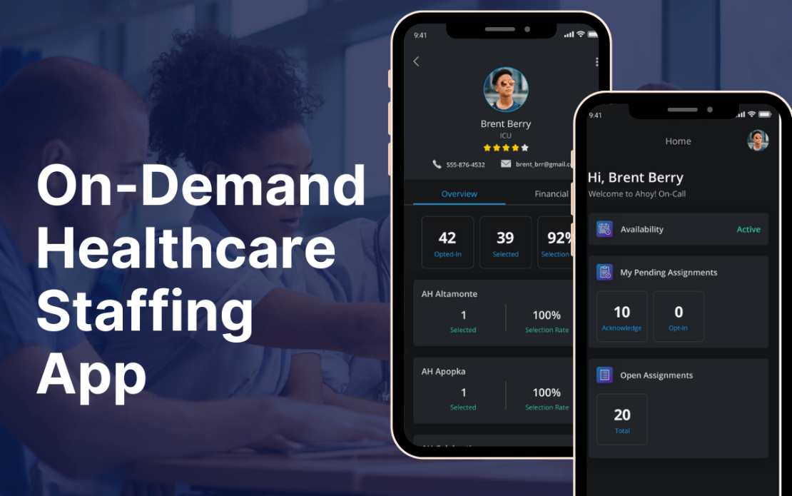 On-Demand Healthcare Staffing App (HIPAA)