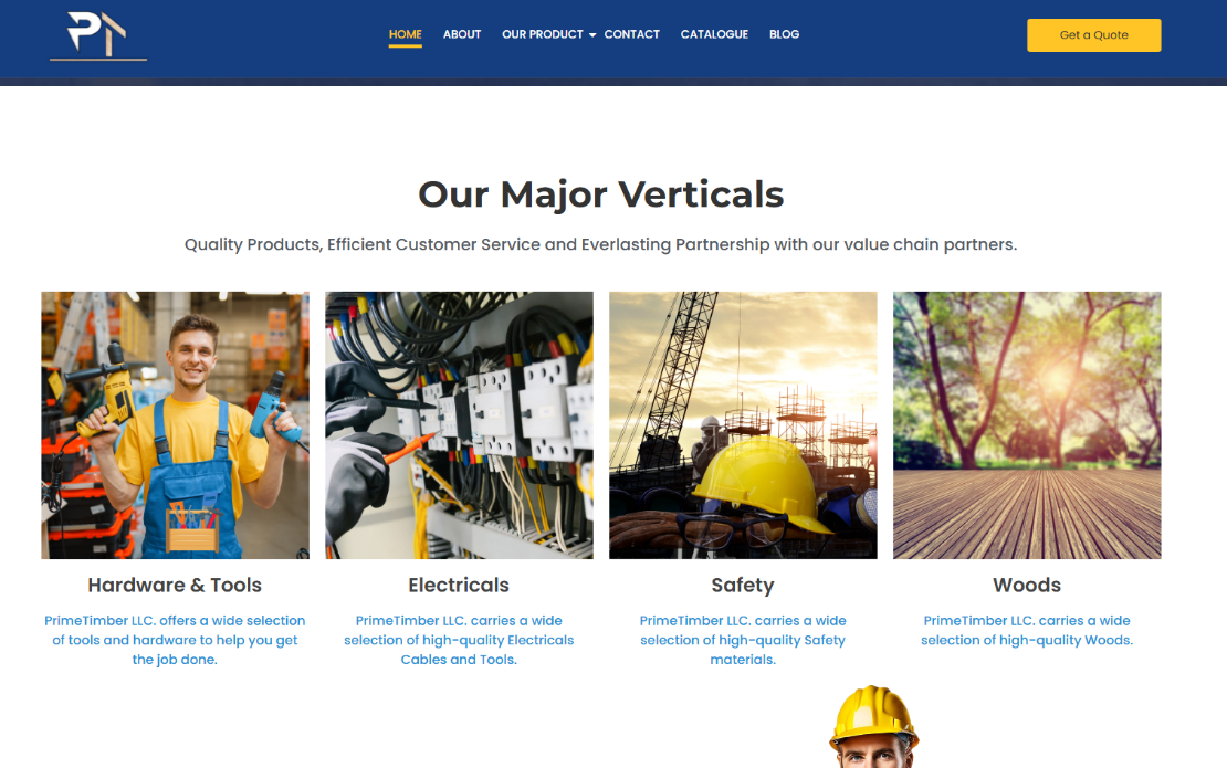 Prime Timber – Industrial Stockist & Supplier Website