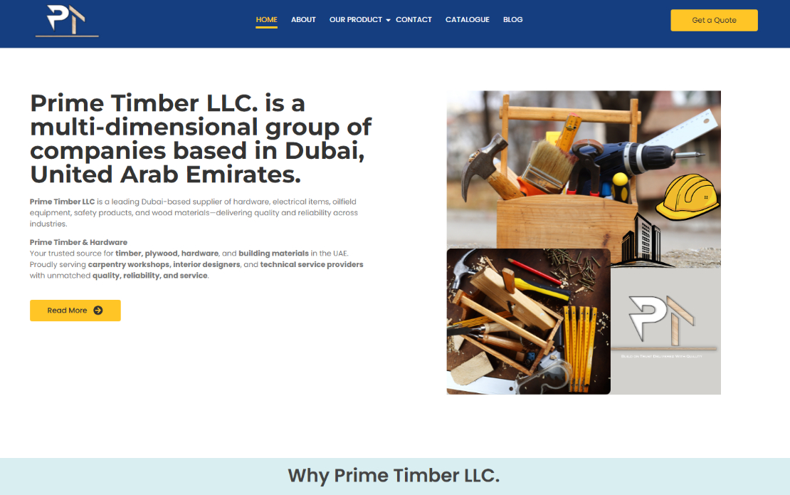 Prime Timber – Industrial Stockist & Supplier Website
