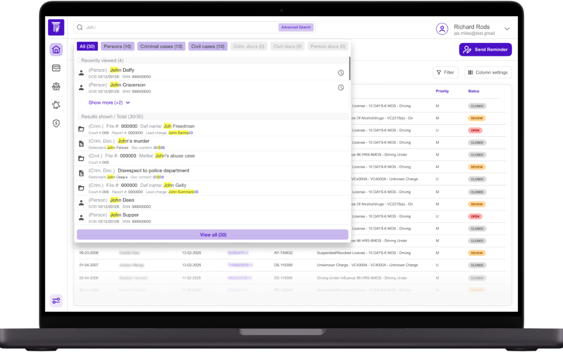 Legal Case Management Platform