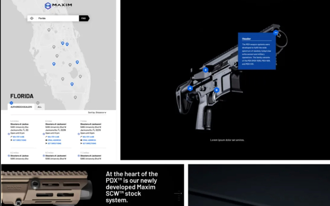 Maxim Defense E-Commerce Redesign for Defense Equipment Manufacturer