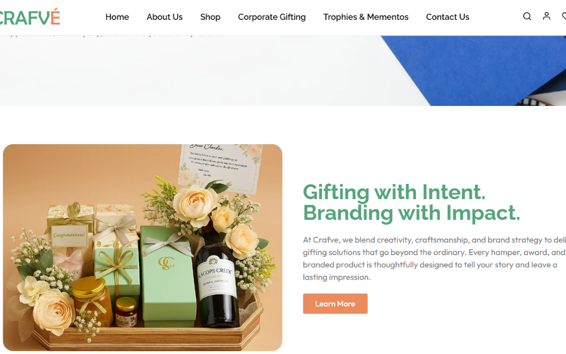 WordPress Ecommerce for CRAFVÉ - Corporate Gifting Reimagined